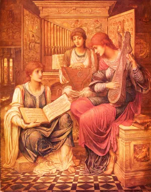The Music of a Bygone Age by John Melhuish Strudwick Oil Painting