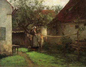 Wash Day, Bavaria by John Ottis Adams Oil Painting