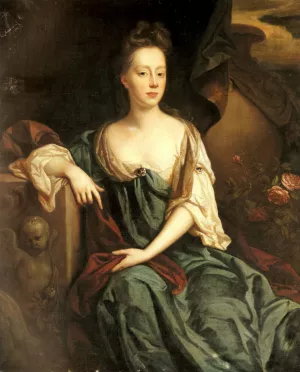 Portrait Of Anne Sherard, Lady Brownlow 1659-1721 by John Riley Oil Painting