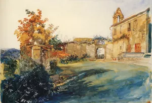 The Garden of San Miniato near Florence by John Ruskin Oil Painting