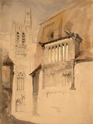 Tower of the Cathedral at Sens by John Ruskin Oil Painting