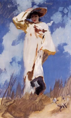 A Gust of Wind also known as Judith Gautier by John Singer Sargent Oil Painting