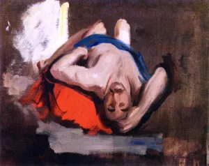 A Male Model Reclining on the Ground by John Singer Sargent Oil Painting
