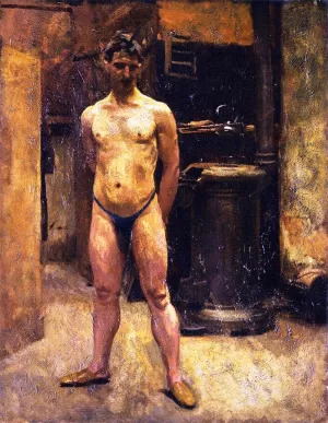 A Male Model Standing Before a Stove by John Singer Sargent Oil Painting
