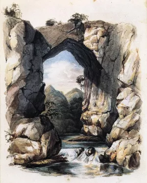 Natural Bridge, Virginia by John T Bowen Oil Painting