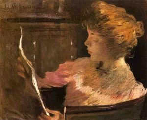Jesse Steele Reading by John White Alexander Oil Painting