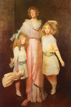 Mrs. Daniels with Two Children by John White Alexander Oil Painting