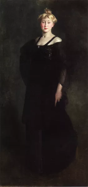 Woman in Black also known as Portrait of Mrs. Paul Bartlett by John White Alexander Oil Painting