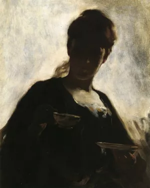 Woman with a Tea Cup by John White Alexander Oil Painting