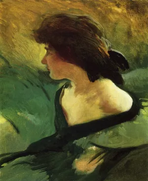 Young Girl in Green Dress by John White Alexander Oil Painting