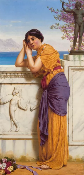 Rich Gifts Wax Poor When Lovers Prove Unkind' by John William Godward Oil Painting