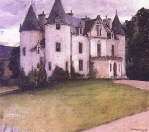 A Scottish Baronial House by John William Waterhouse Oil Painting