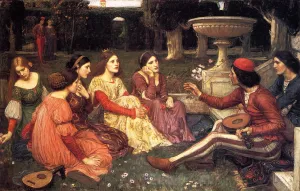 A Tale from the Decameron by John William Waterhouse Oil Painting