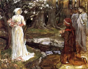 Dante and Beatrice by John William Waterhouse Oil Painting