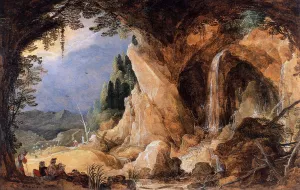 Landscape with Grotto by Joos De Momper Oil Painting