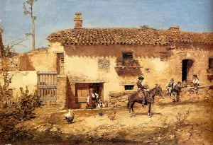 A Spanish Farm by Jose Benlliure y Gil Oil Painting