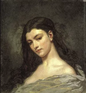 Female Head by Jose Benlliure y Gil Oil Painting