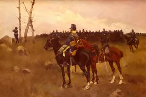 Soldiers on Horseback by Jose Cusachs y Cusachs Oil Painting