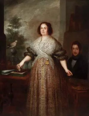 Retrato de Mujer by Jose Gutierrez De La Vega Oil Painting