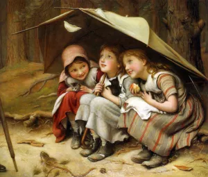 Three Little Kittens by Joseph Clark Oil Painting