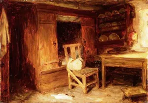 A Scottish Interior, the Box Bed by Joseph Farquharson Oil Painting
