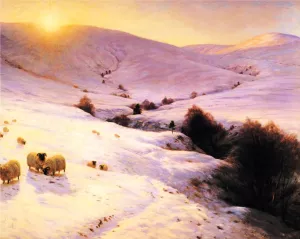 And the Sun Peeped O'er Yon Southland Hills by Joseph Farquharson Oil Painting