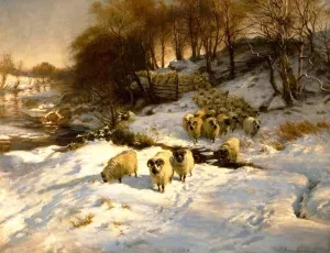 Sheep in the Snow by Joseph Farquharson Oil Painting