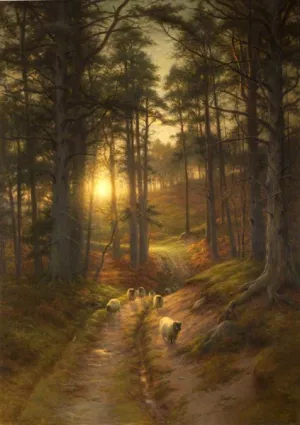 The Sun Fast Sinks in the West by Joseph Farquharson Oil Painting