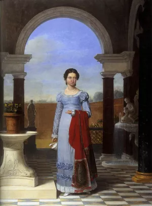 Portrait of Colette Versavel, Wife of Isaac J. de Meyer by Joseph-Francois Ducq Oil Painting