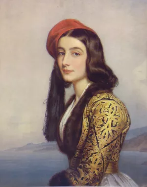 Katerina Rosa Botzaris by Joseph Karl Stieler Oil Painting
