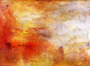 Sun Setting over a Lake by Joseph Mallord William Turner Oil Painting