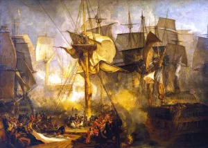 The Battle of Trafalgar, as Seen from the Mizen Starboard Shrouds of the Victory by Joseph Mallord William Turner Oil Painting