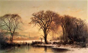 Winter in Medford by Joseph Morviller Oil Painting