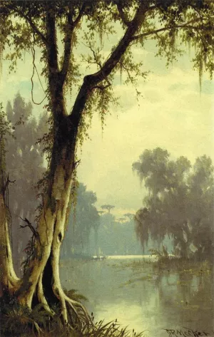 A Louisiana Bayou by Joseph R. Meeker Oil Painting