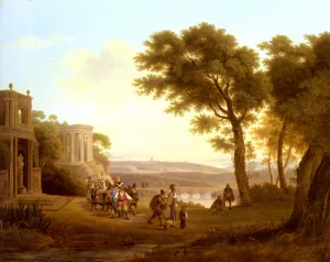 Arkadische Landschaft by Joseph Rebell Oil Painting