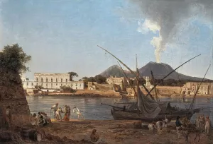 The Mole at Portici by Joseph Rebell Oil Painting