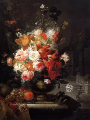 Flower Piece by Joseph Von Pichler Oil Painting