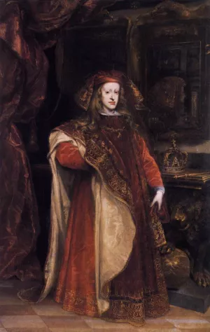 Charles II as Grandmaster of the Golden Fleece by Juan Carreno De Miranda Oil Painting