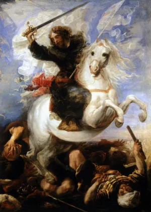 St James the Great in the Battle of Clavijo by Juan Carreno De Miranda Oil Painting