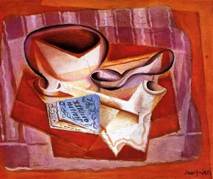 Bowl, Book and Spoon Oil painting by Juan Gris