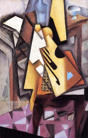 Guitar on a Chair by Juan Gris Oil Painting