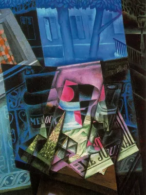 Still Life Before an Open Window also known as Place Ravignan by Juan Gris Oil Painting