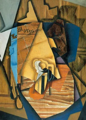 The Man at the Cafe Oil painting by Juan Gris