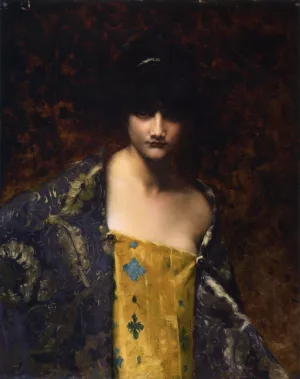 Dark Haired Beauty by Juana Romani Oil Painting