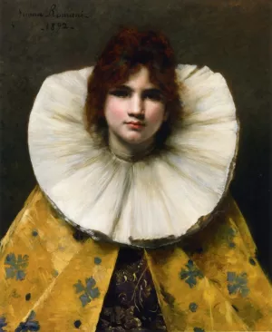 Young Girl with a Ruffled Collar by Juana Romani Oil Painting