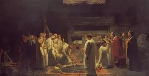The Martyrs in the Catacombs by Jules Eugene Lenepveu Oil Painting