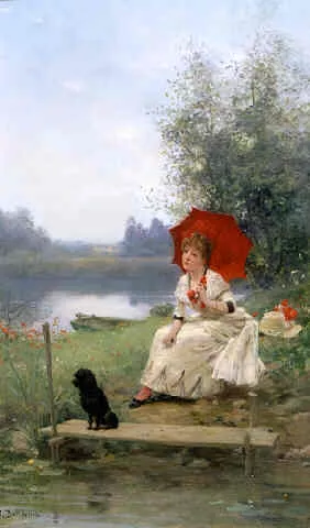 Wistful Thoughts by Jules Frederic Ballavoine Oil Painting