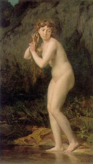A Bathing Nude by Jules Joseph Lefebvre Oil Painting