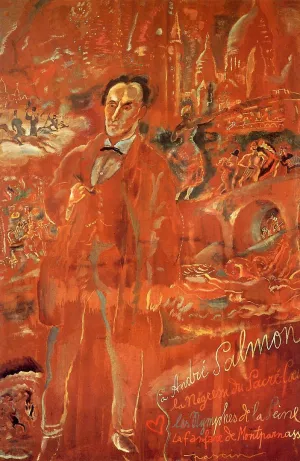 Andre Salmon and Montmartre Oil painting by Jules Pascin