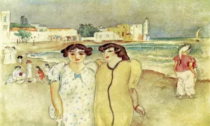 At the Edge of a Lake in Tunisia by Jules Pascin Oil Painting